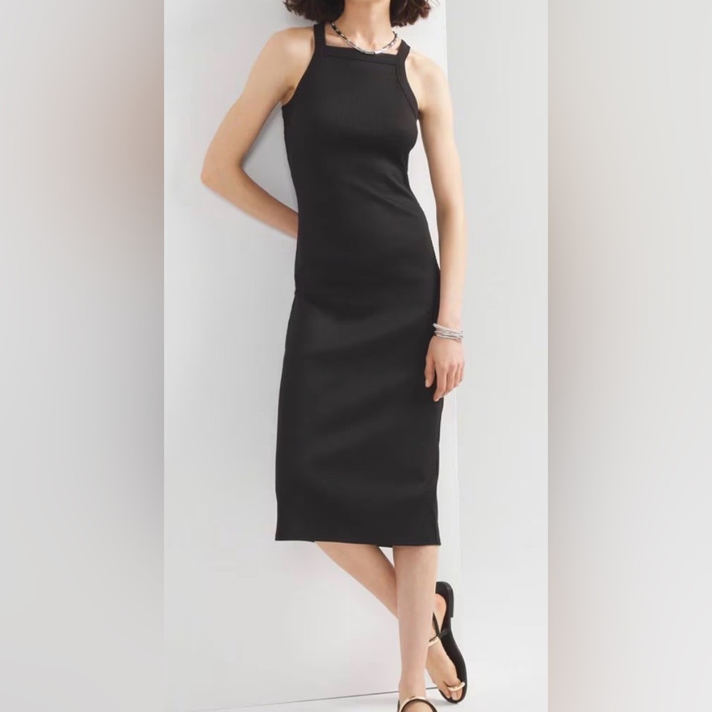 WHBM FORME Rib Cutout Midi Dress